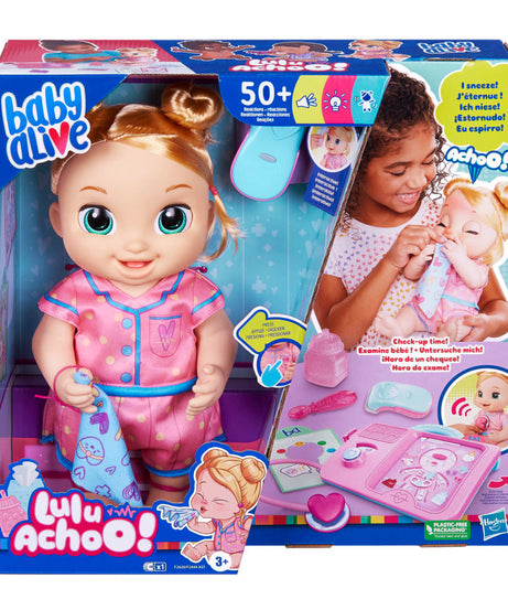 Baby Alive Lulu Achoo Doll - 12-Inch Interactive Doctor Play Toy with Lights, Sounds & Movements - Includes Doctor Station & Accessories - For Kids 3+ Years, Blonde Hair