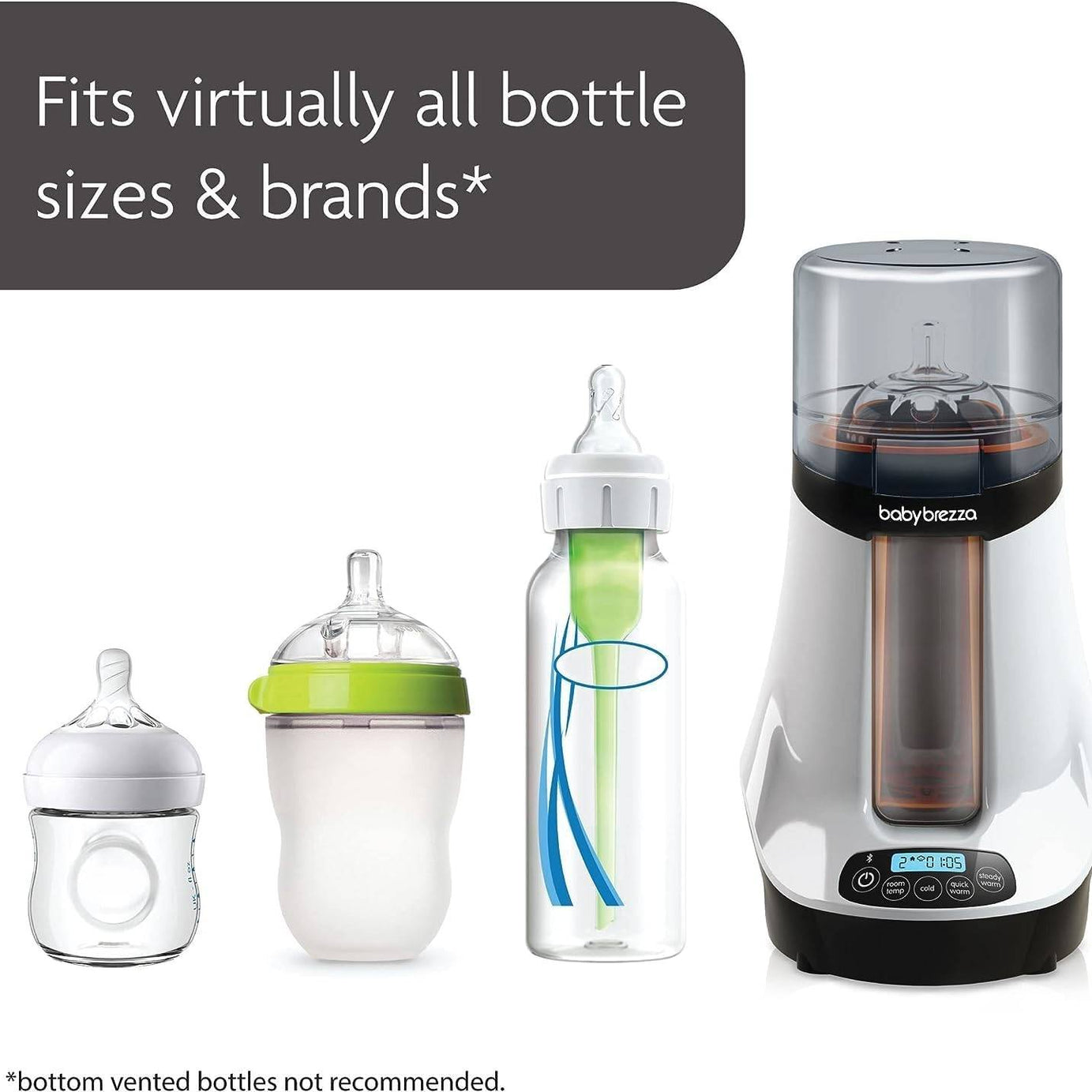 Baby Brezza Sterilizer Safe+ Smart Baby Bottle Warmer with Bluetooth - Birth to 36 Months - MINIMEE KIDS