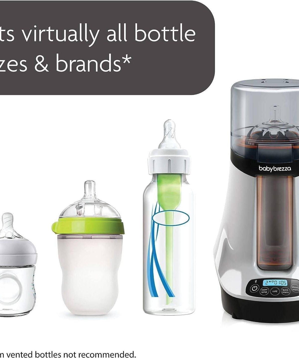 Baby Brezza Sterilizer Safe+ Smart Baby Bottle Warmer with Bluetooth - Birth to 36 Months - MINIMEE KIDS
