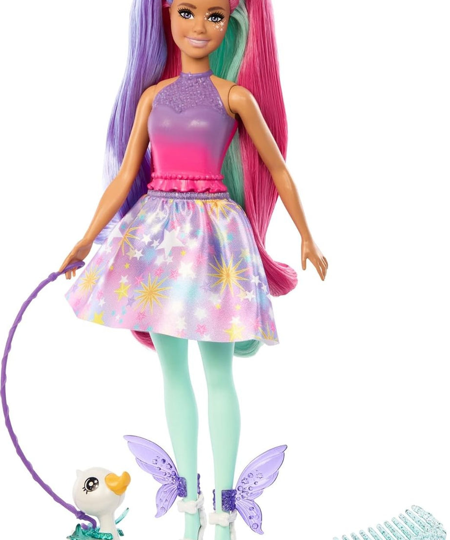 Barbie A Touch Of Magic The Glyph Doll with Fantasy Outfit, Ombre Bodice & Pet Duck – Includes Wing Accessories & Comb – Magical Gift for Kids 3+ Years | JCW50 - MINIMEE KIDS