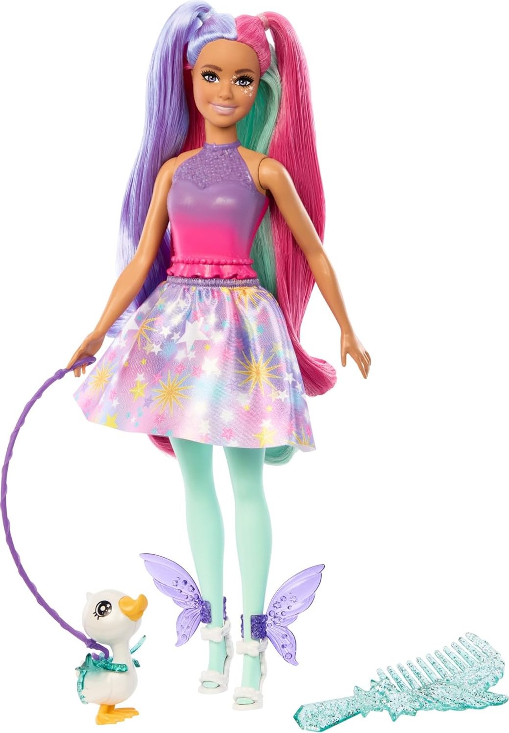 Barbie A Touch Of Magic The Glyph Doll with Fantasy Outfit, Ombre Bodice & Pet Duck – Includes Wing Accessories & Comb – Magical Gift for Kids 3+ Years | JCW50 - MINIMEE KIDS