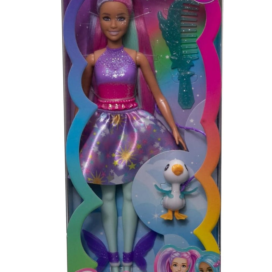 Barbie A Touch Of Magic The Glyph Doll with Fantasy Outfit, Ombre Bodice & Pet Duck – Includes Wing Accessories & Comb – Magical Gift for Kids 3+ Years | JCW50