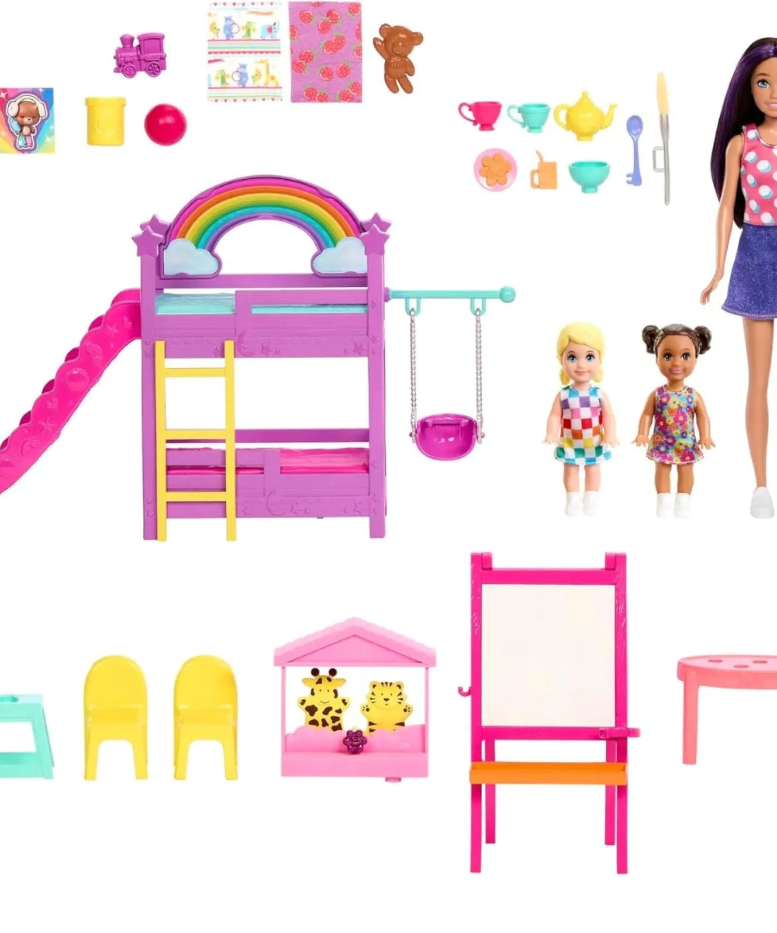Barbie Skipper Babysitters Inc. Ultimate Daycare Playset with 3 Dolls, Furniture, Bunk Beds, and 15+ Accessories for 3+ Years