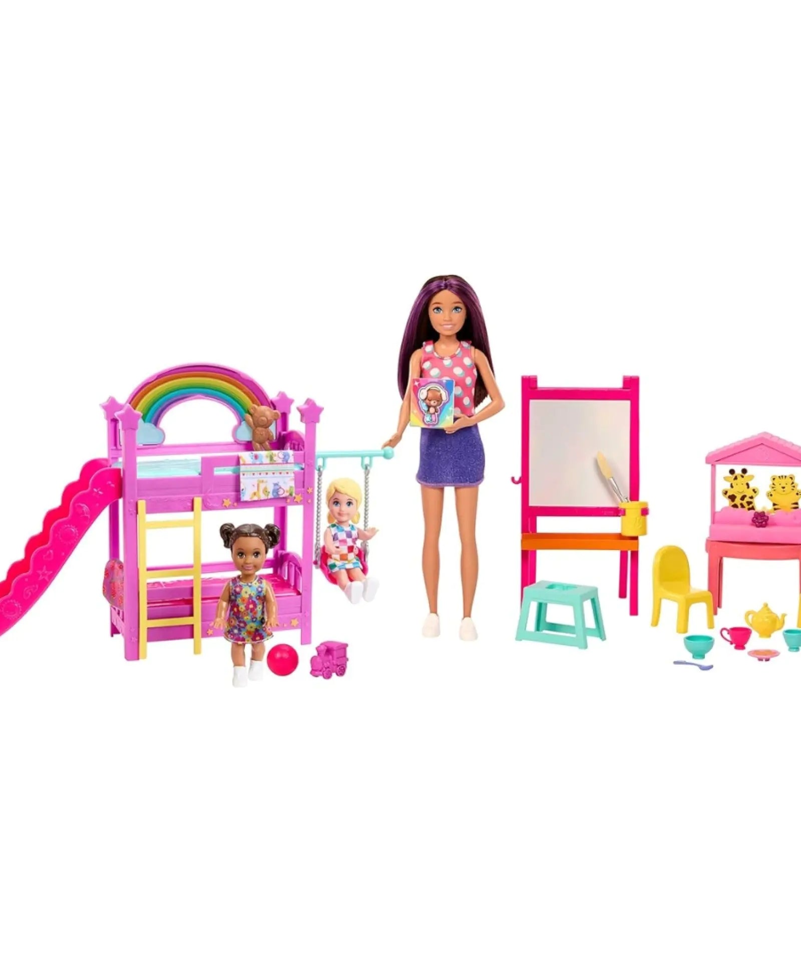 Barbie Skipper Babysitters Inc. Ultimate Daycare Playset with 3 Dolls, Furniture, Bunk Beds, and 15+ Accessories for 3+ Years