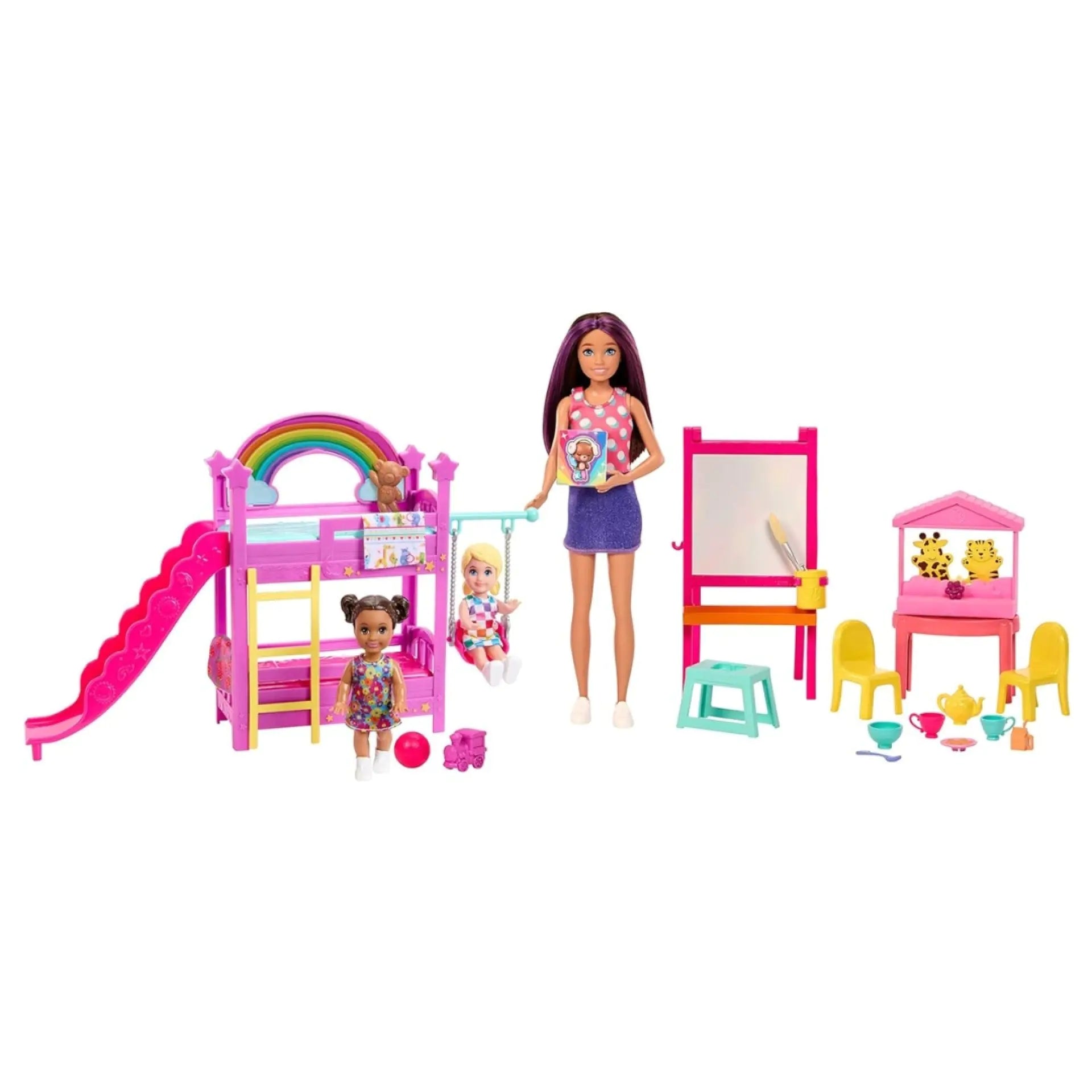 Barbie Skipper Babysitters Inc. Ultimate Daycare Playset with 3 Dolls, Furniture, Bunk Beds, and 15+ Accessories for 3+ Years