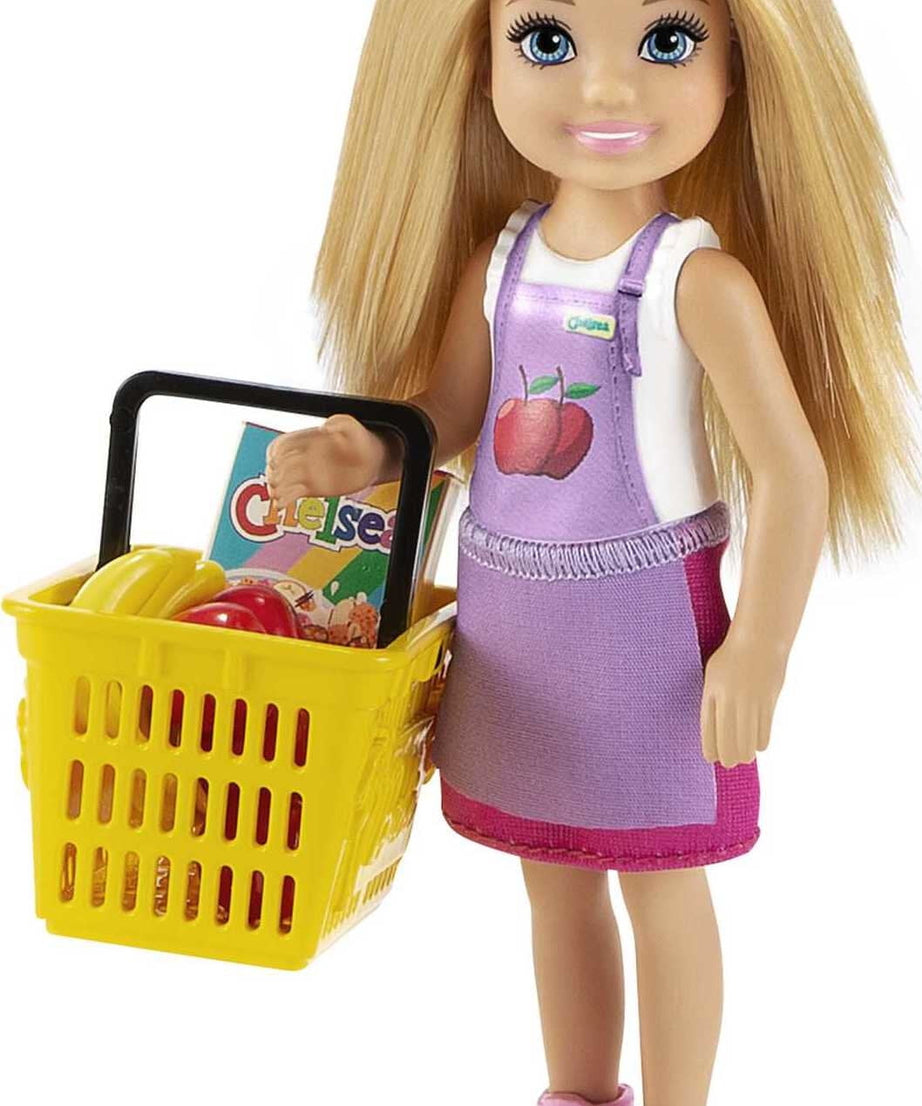 Barbie Chelsea Can Be…™ Snack Stand Playset with Blonde Small Doll, Checkout Counter, Weighing Scale & 15+ Grocery-Themed Accessories for Imaginative Shopping Fun