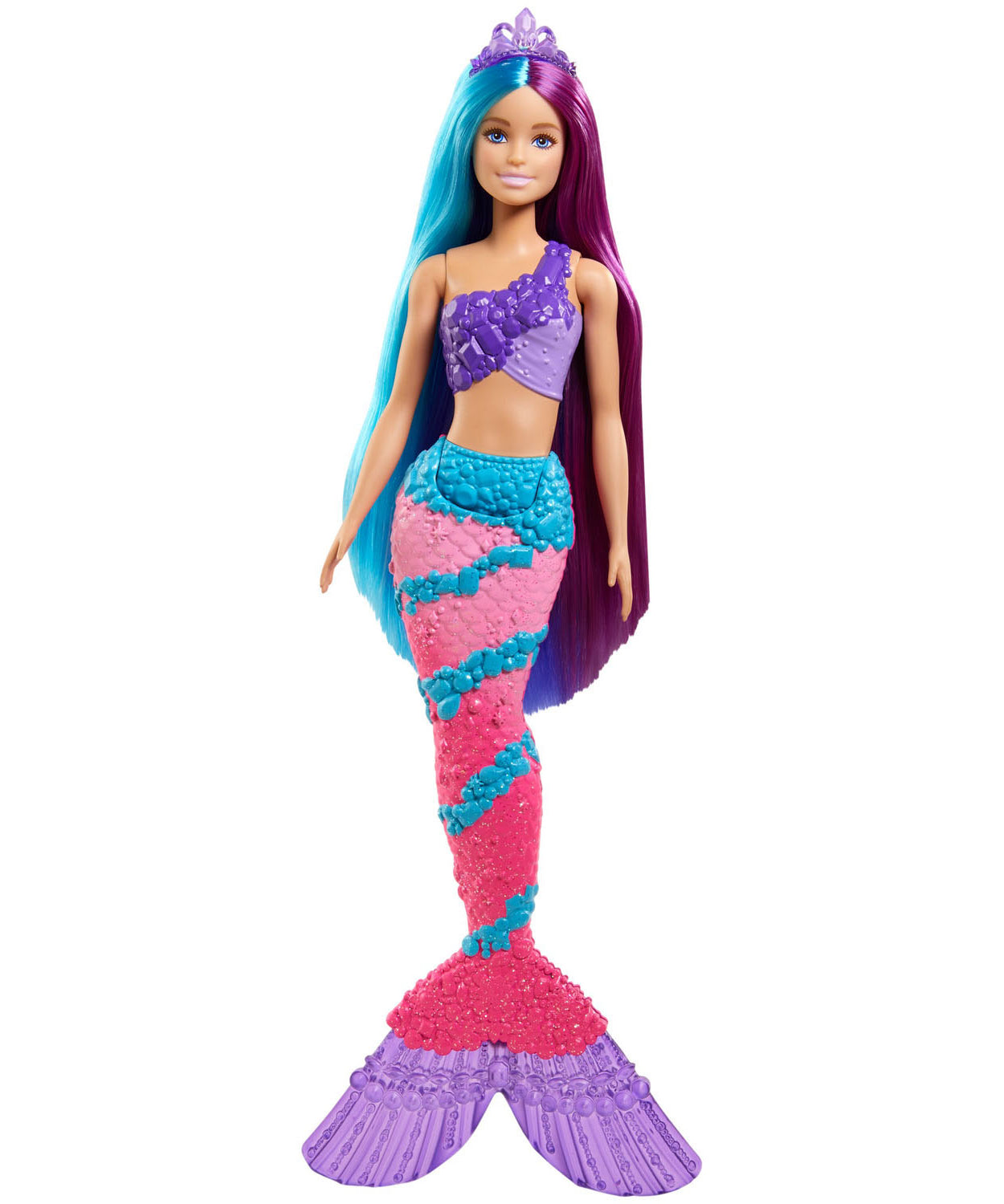 Barbie Dreamtopia Mermaid Doll (13-Inch) with Extra-Long Two-Tone Fantasy Hair, Hairbrush, Tiaras & Styling Accessories, Perfect Gift for Ages 3 and Up