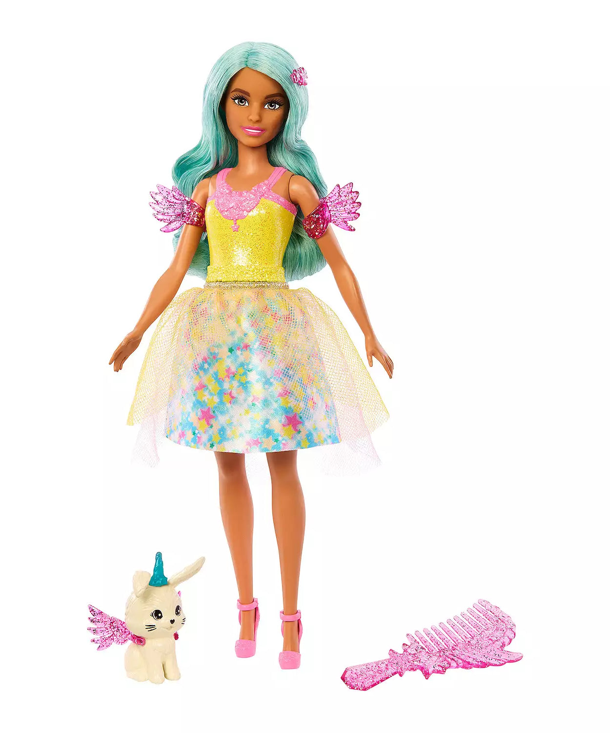 Barbie A Touch Of Magic Teresa Doll with Fairytale Outfit, Fantasy Hair & Pet Bunny – Includes Wing Accessories & Comb – Magical Gift for Kids 3+ Years | JCW51