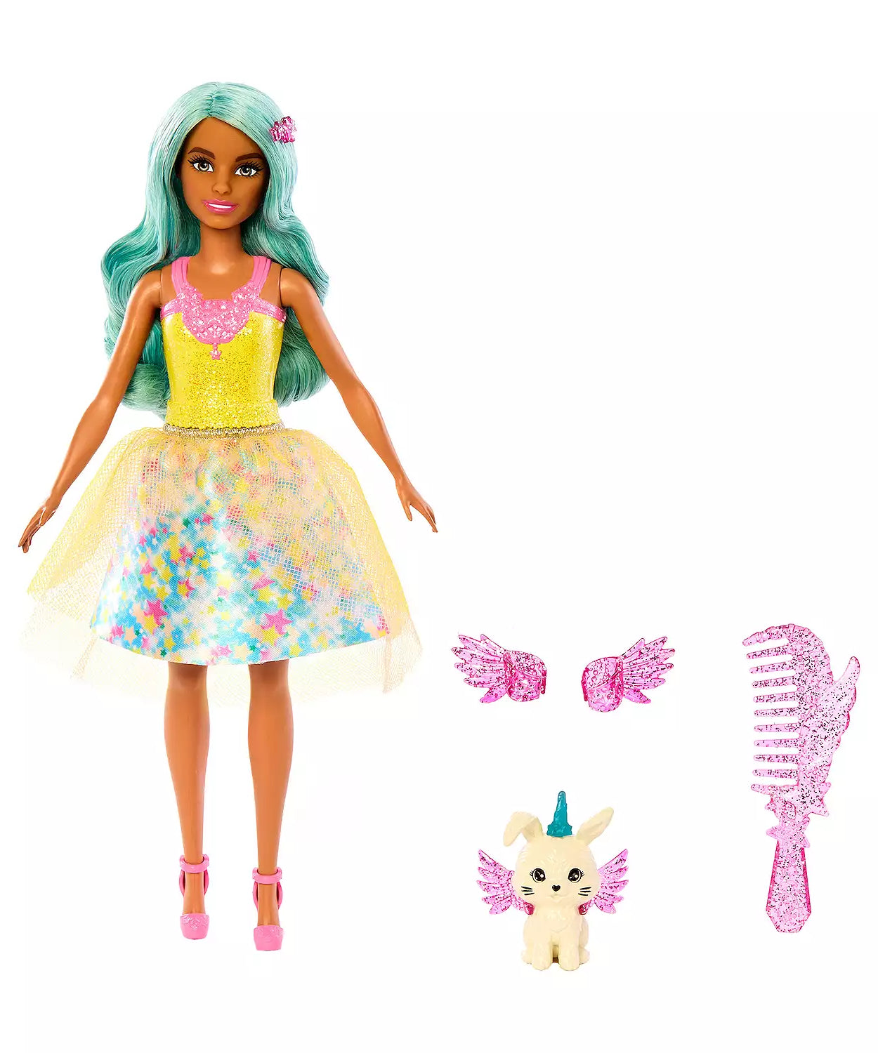 Barbie A Touch Of Magic Teresa Doll with Fairytale Outfit, Fantasy Hair & Pet Bunny – Includes Wing Accessories & Comb – Magical Gift for Kids 3+ Years | JCW51
