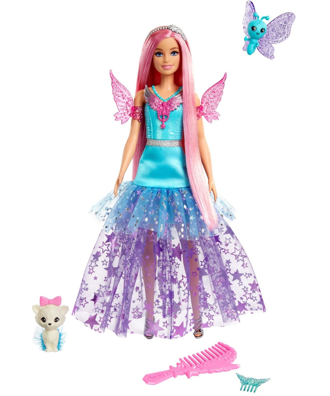 Barbie A Touch of Magic™ Malibu 30cm Doll – Fantasy Hair, Fairytale Dress & Adorable Pets for Magical Play | 3+ Years