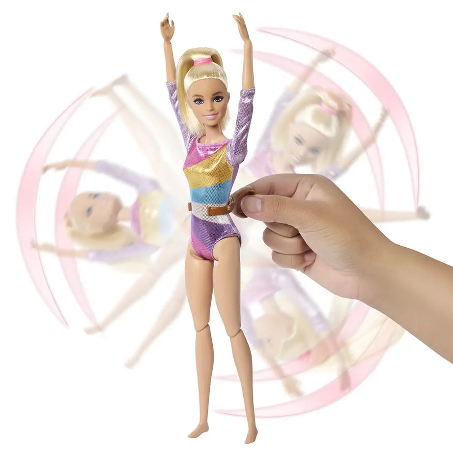 Barbie You Can Be Anything Gymnast Playset with Balance Beam, Flipping Feature & 10+ Accessories – Gymnastics Role Play Toy for Kids 3+ Years