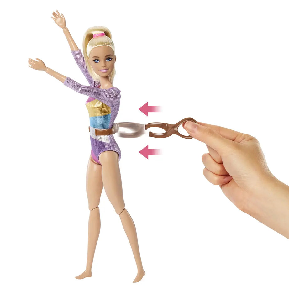 Barbie You Can Be Anything Gymnast Playset with Balance Beam, Flipping Feature & 10+ Accessories – Gymnastics Role Play Toy for Kids 3+ Years