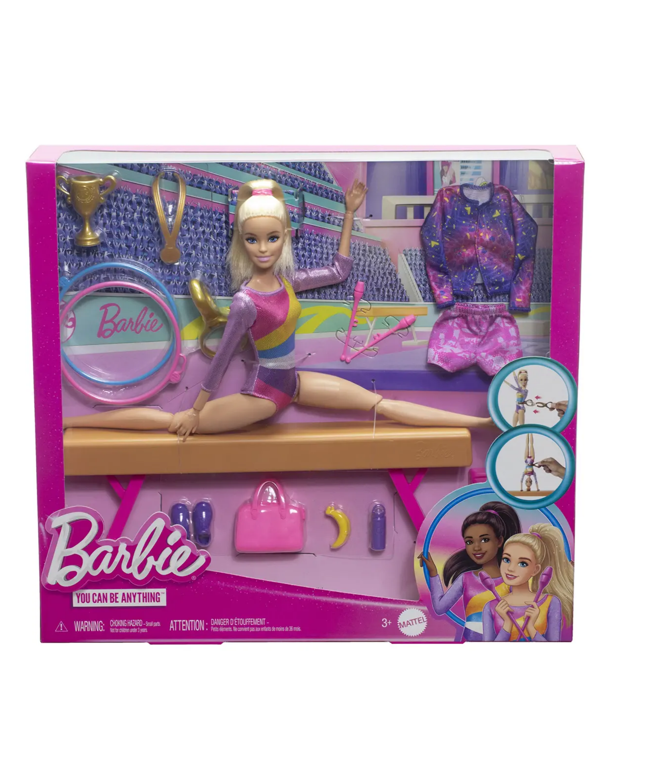 Barbie You Can Be Anything Gymnast Playset with Balance Beam, Flipping Feature & 10+ Accessories – Gymnastics Role Play Toy for Kids 3+ Years - MINIMEE KIDS