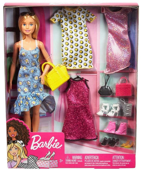 Barbie Doll & Fashions Accessories | JCR80 - 4 Trendy Outfits, Shoes & Purses for Mix & Match Play, Ages 3+