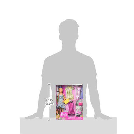 Barbie Doll & Fashions Accessories | JCR80 - 4 Trendy Outfits, Shoes & Purses for Mix & Match Play, Ages 3+