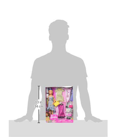 Barbie Doll & Fashions Accessories | JCR80 - 4 Trendy Outfits, Shoes & Purses for Mix & Match Play, Ages 3+
