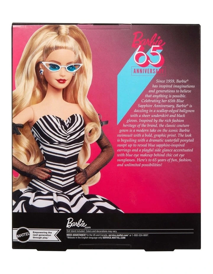 Barbie Signature 65th Anniversary Collectible Doll | Blonde Hair Gown - HRM58