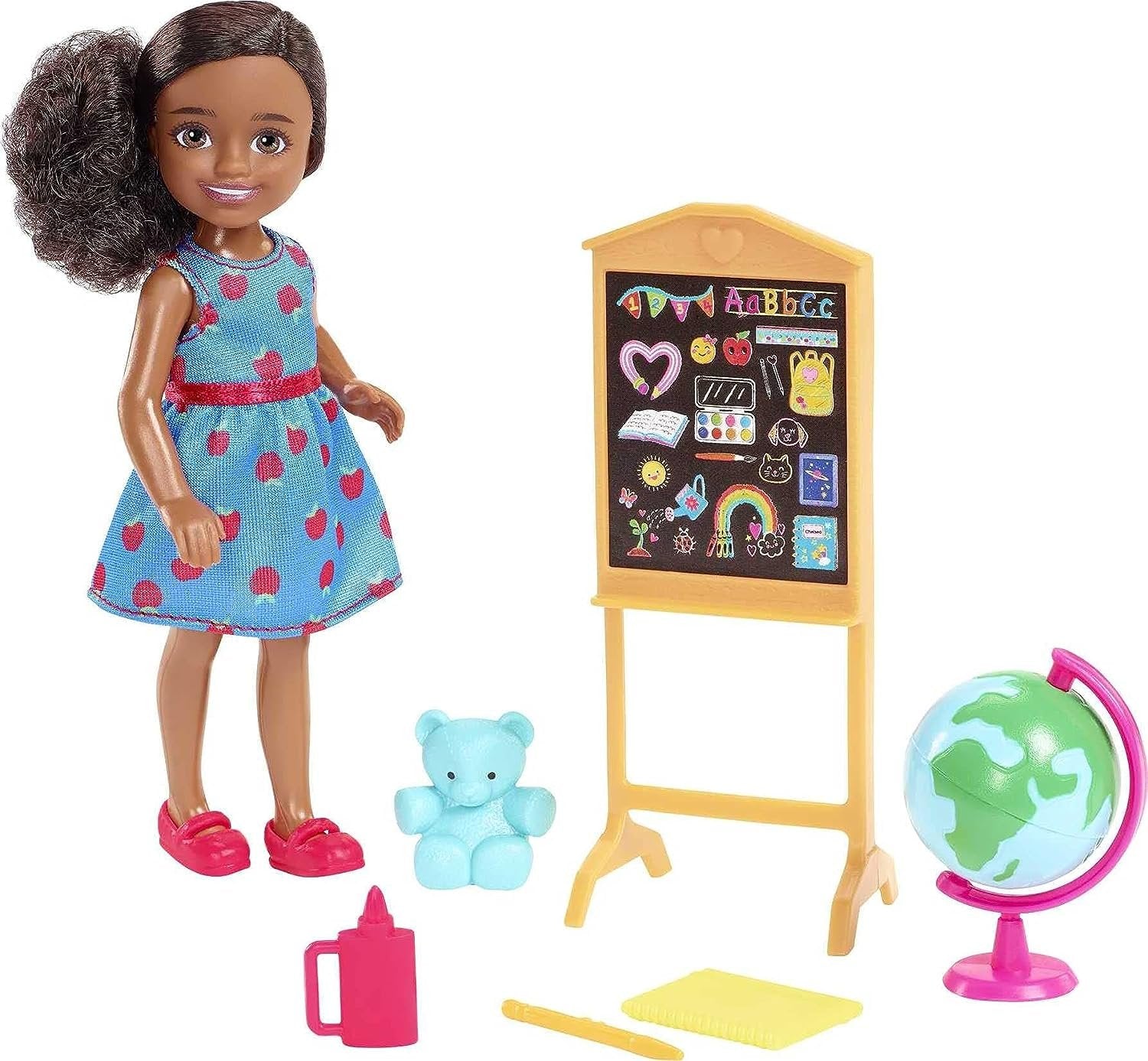 Barbie Chelsea Can Be… Teacher Doll – 6” Career Role Play Toy with Chalkboard, Globe & Accessories – Inspires Educational Fun for Kids 3+ Years