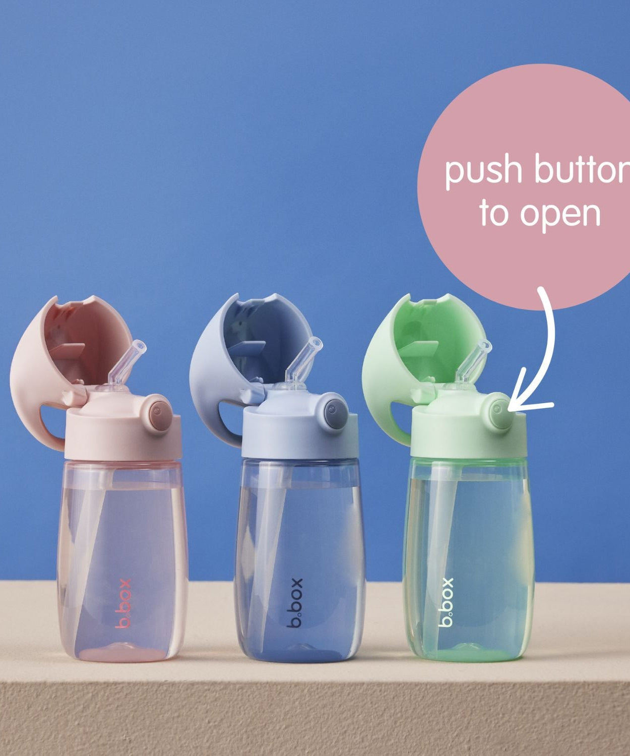 b.box Drink Bottle Jnr Leakproof 380ml – Blush Crush, Chill Out & Spearmint | BPA-Free Kids Bottle for Ages 12m+ | Easy-Clean, Leakproof & Interchangeable Design - MINIMEE KIDS