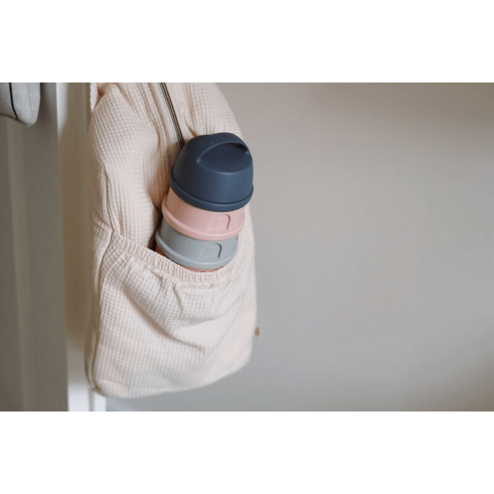 BEABA Stacked Formula Container with 4 Compartments for 0+ Month | Pink Mineral Grey - Portable & BPA Free
