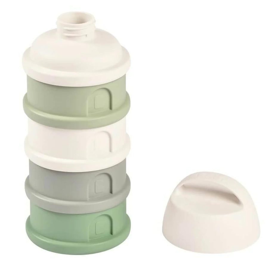 BEABA Stacked Formula Container with 4 Compartments for 0+ Month | Sage Green - Portable & BPA Free
