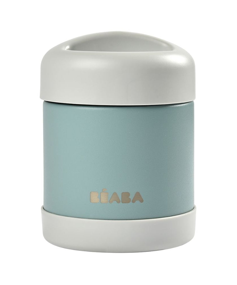 BEABA Thermo-Portion Stainless Steel Vacuum Insulated Food Jar - 300ml | Light Mist & Eucalyptus Green | Keeps Food Hot or Cold