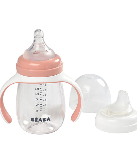 Beaba 2-in-1 Learning Bottle 210ml - Transition Bottle with Soft Spout and Handles for Babies | Leak-Proof and BPA-Free Training Bottle