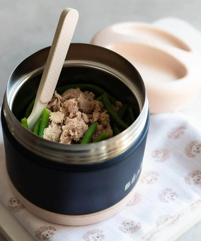 Beaba Thermo-Portion Stainless Steel Vacuum Insulated Food Jar - 500 ml | 4m+ | Keeps Food Warm & Cold