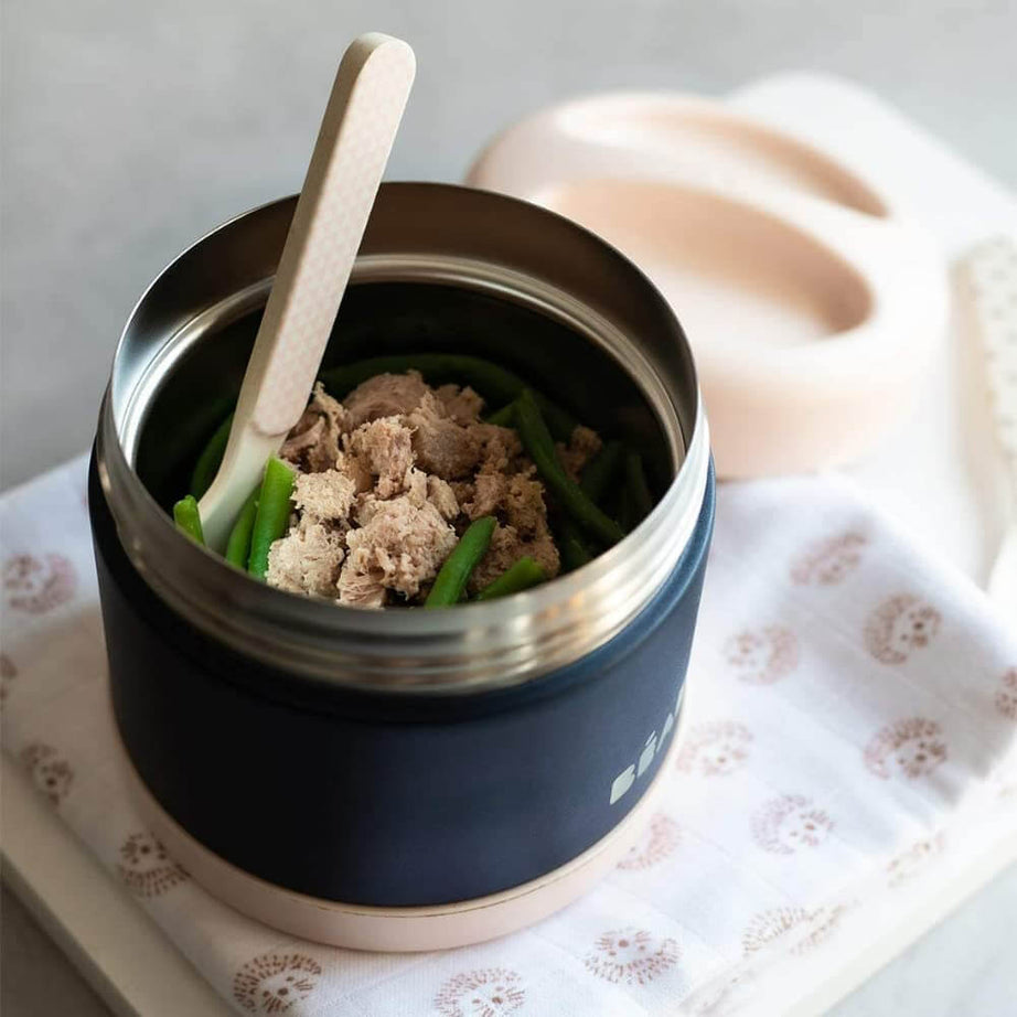 Beaba Thermo-Portion Stainless Steel Vacuum Insulated Food Jar - 500 ml | 4m+ | Keeps Food Warm & Cold