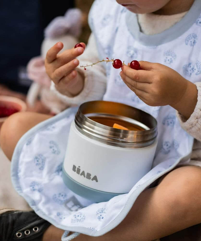 Beaba Thermo-Portion Stainless Steel Vacuum Insulated Food Jar - 500 ml | 4m+ | Keeps Food Warm & Cold