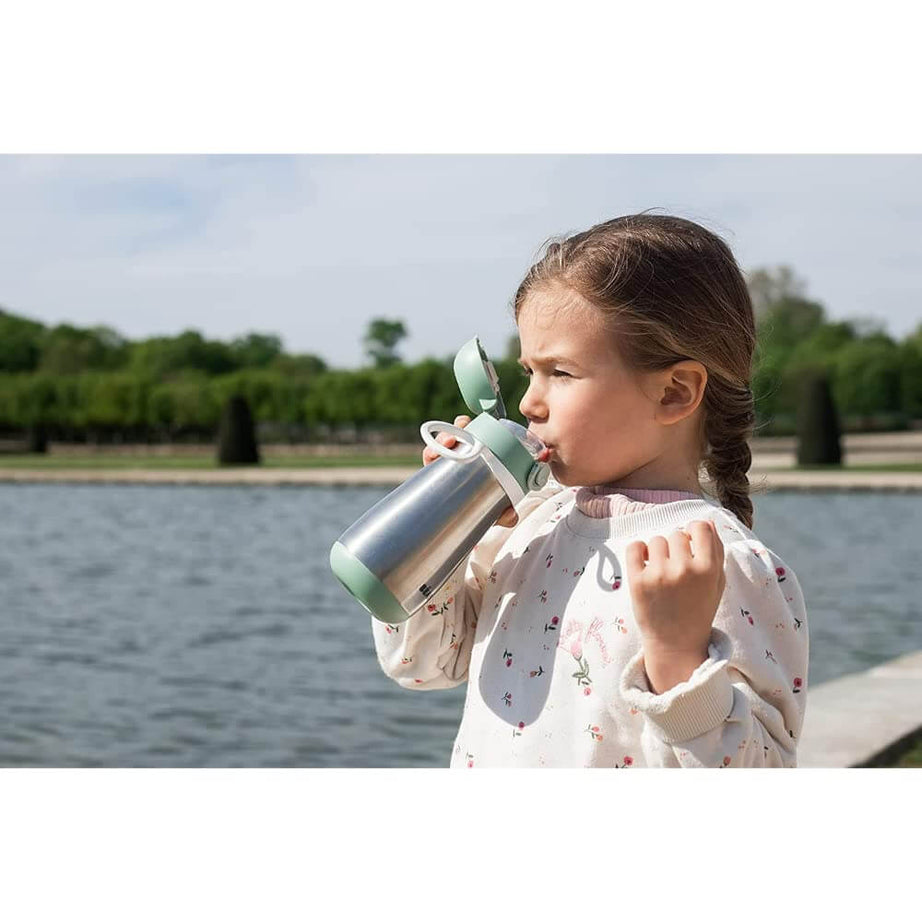 Beaba Stainless Steel Bottle with Spout & Handle for Toddlers 18+ Months | 350ml | Durable & Leak-Proof Design