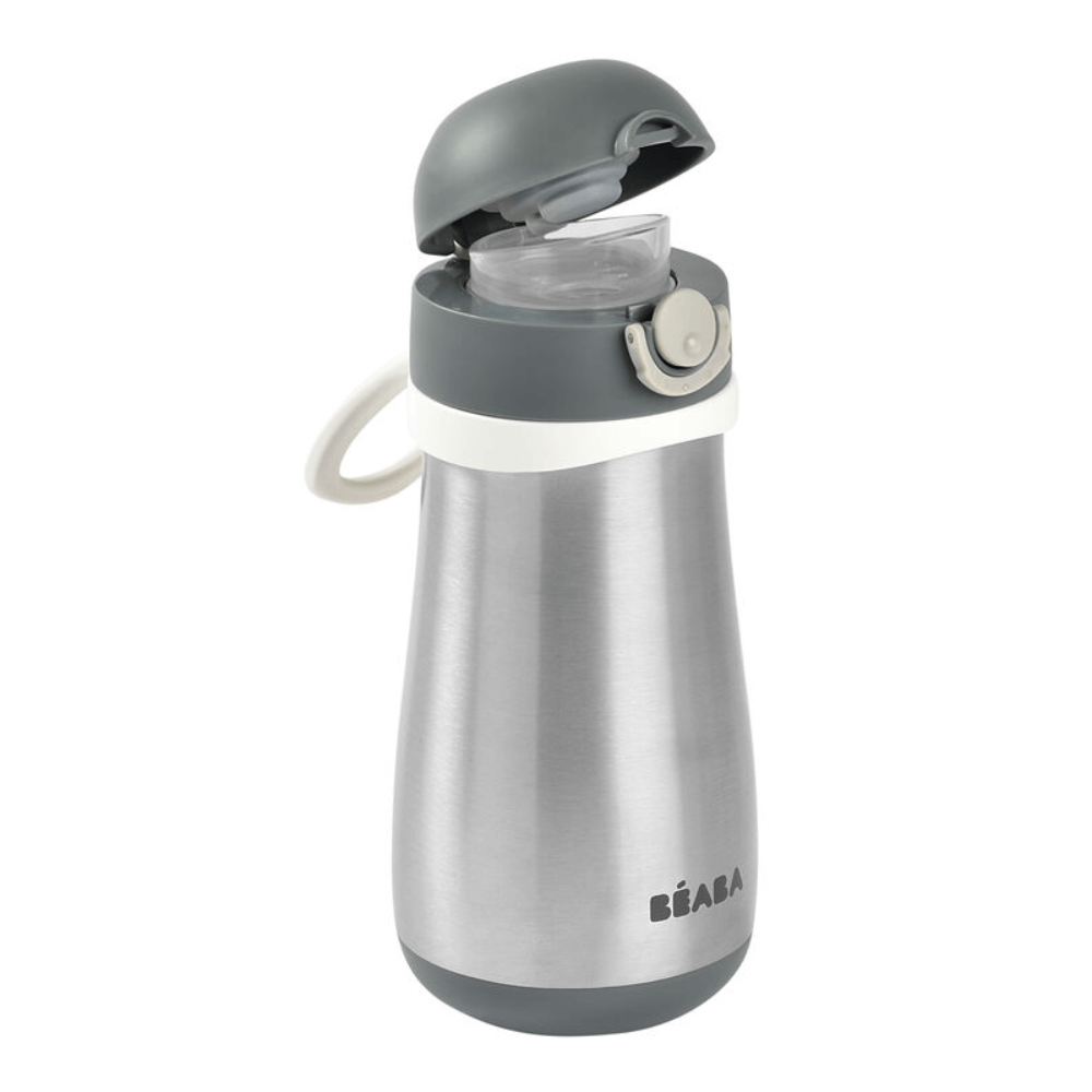 Beaba Stainless Steel Bottle with Spout & Handle for Toddlers 18+ Months | 350ml | Durable & Leak-Proof Design