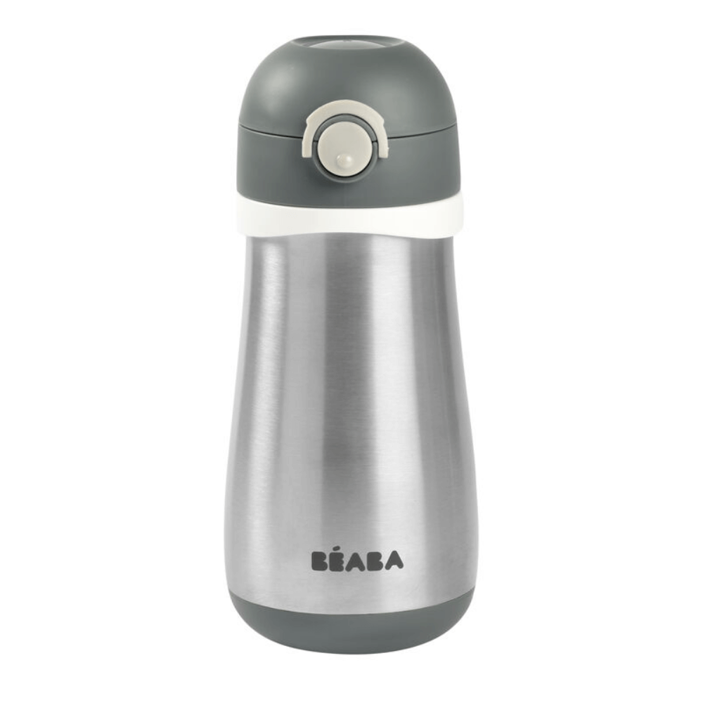 Beaba Stainless Steel Bottle with Spout & Handle for Toddlers 18+ Months | 350ml | Durable & Leak-Proof Design