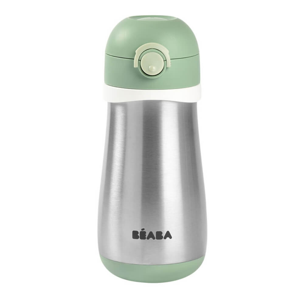Beaba Stainless Steel Bottle with Spout & Handle for Toddlers 18+ Months | 350ml | Durable & Leak-Proof Design