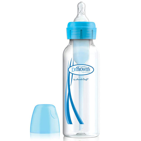 Dr. Brown's Options+ Anti-Colic Narrow Neck Baby Feeding Bottle – 250ml | Natural Flow Teat | Clinically Proven to Reduce Colic, Gas & Burping | BPA-Free | Available in Blue, Pink & White