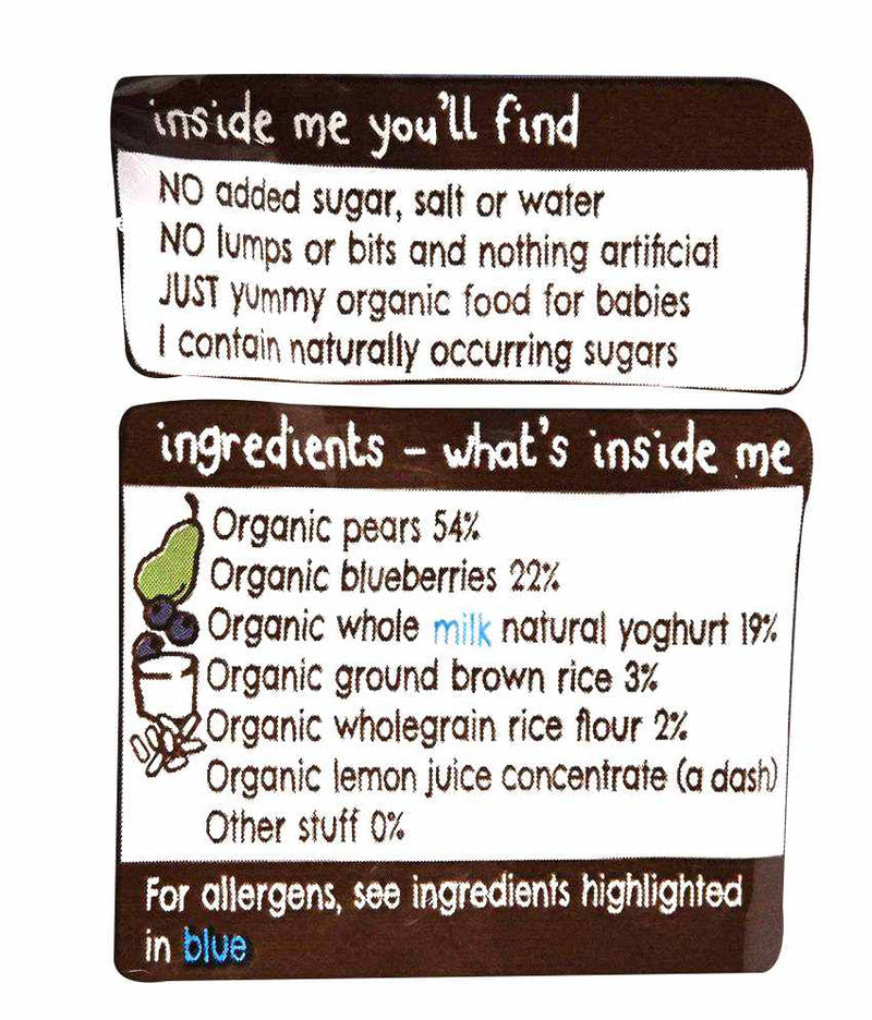 Ella’s Kitchen Organic Blueberry & Pear Baby Brekkie – Smooth & Creamy Organic Breakfast Puree for Babies 6+ Months – Made with Pears, Blueberries, Whole Milk Yogurt, Oats & Rice Flour – 100g – No Added Sugar, Salt, or Water
