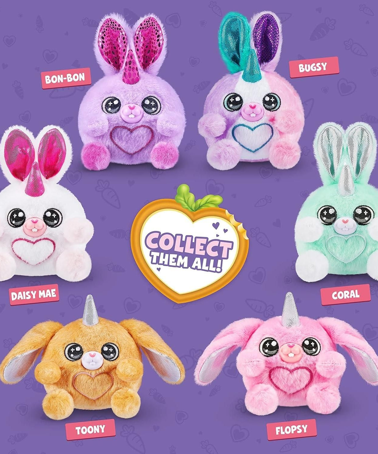 Zuru Rainbocorns Bunnycorn Surprise! - 4 Surprises Inside, Collect All 6 for Ages 3+ | Collectible Plush Pets for Boys & Girls