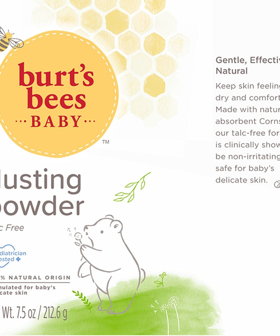 Burt’s Bees Baby Dusting Powder – 100% Natural Talc-Free Baby Powder for Soft & Dry Skin – Gentle, Pediatrician-Tested Formula – Paraben-Free & Phthalate-Free – 212.6g