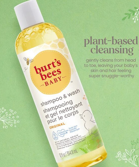 Burt’s Bees Baby Shampoo & Wash | Original - Tear-Free, Gentle & Natural | 236.5ml, 354.8ml, 621ml | Made in USA | Plant-Based, Hypoallergenic Baby Wash for Soft & Clean Skin - MINIMEE KIDS