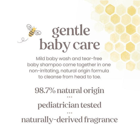 Burt’s Bees Baby Shampoo & Wash | Original - Tear-Free, Gentle & Natural | 236.5ml, 354.8ml, 621ml | Made in USA | Plant-Based, Hypoallergenic Baby Wash for Soft & Clean Skin