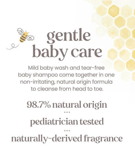 Burt’s Bees Baby Shampoo & Wash | Original - Tear-Free, Gentle & Natural | 236.5ml, 354.8ml, 621ml | Made in USA | Plant-Based, Hypoallergenic Baby Wash for Soft & Clean Skin - MINIMEE KIDS