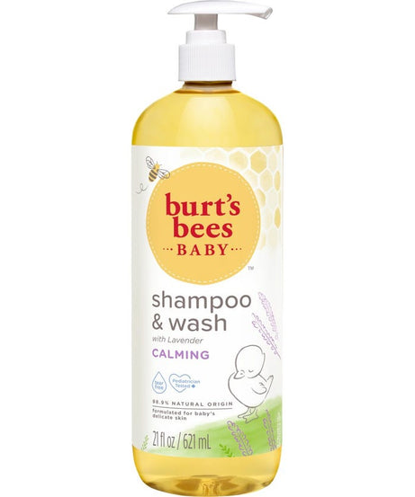 Burt’s Bees Baby Shampoo & Wash with Lavender Scent - Calming & Tear-Free | 621ml | Gentle, Plant-Based, Hypoallergenic Baby Wash for Relaxing Bedtime - MINIMEE KIDS