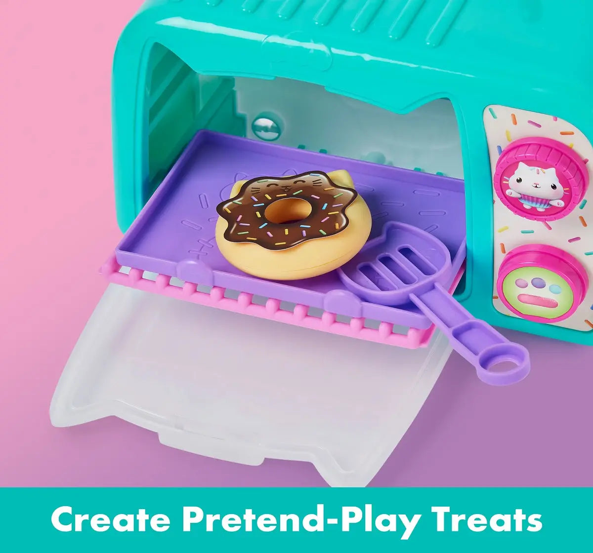 Gabby’s Dollhouse Cakey Oven Toy Set | Interactive Pretend Baking Playset with Lights & Sounds – 11-Piece Kit for Ages 3+ | DreamWorks Netflix Series Inspired | Includes Cakey Figure, Treats & Accessories