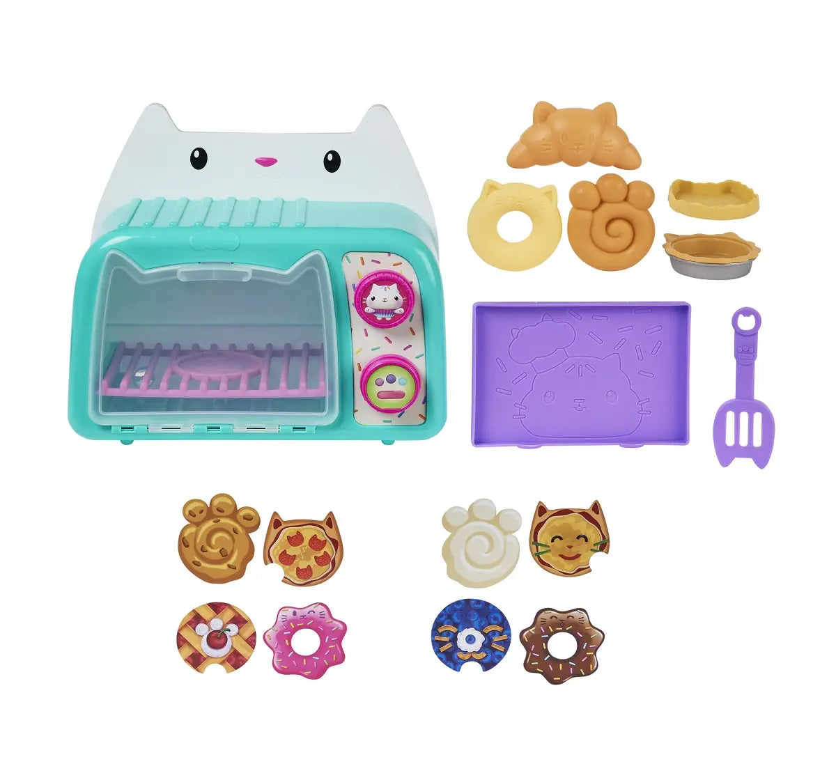 Gabby’s Dollhouse Cakey Oven Toy Set | Interactive Pretend Baking Playset with Lights & Sounds – 11-Piece Kit for Ages 3+ | DreamWorks Netflix Series Inspired | Includes Cakey Figure, Treats & Accessories