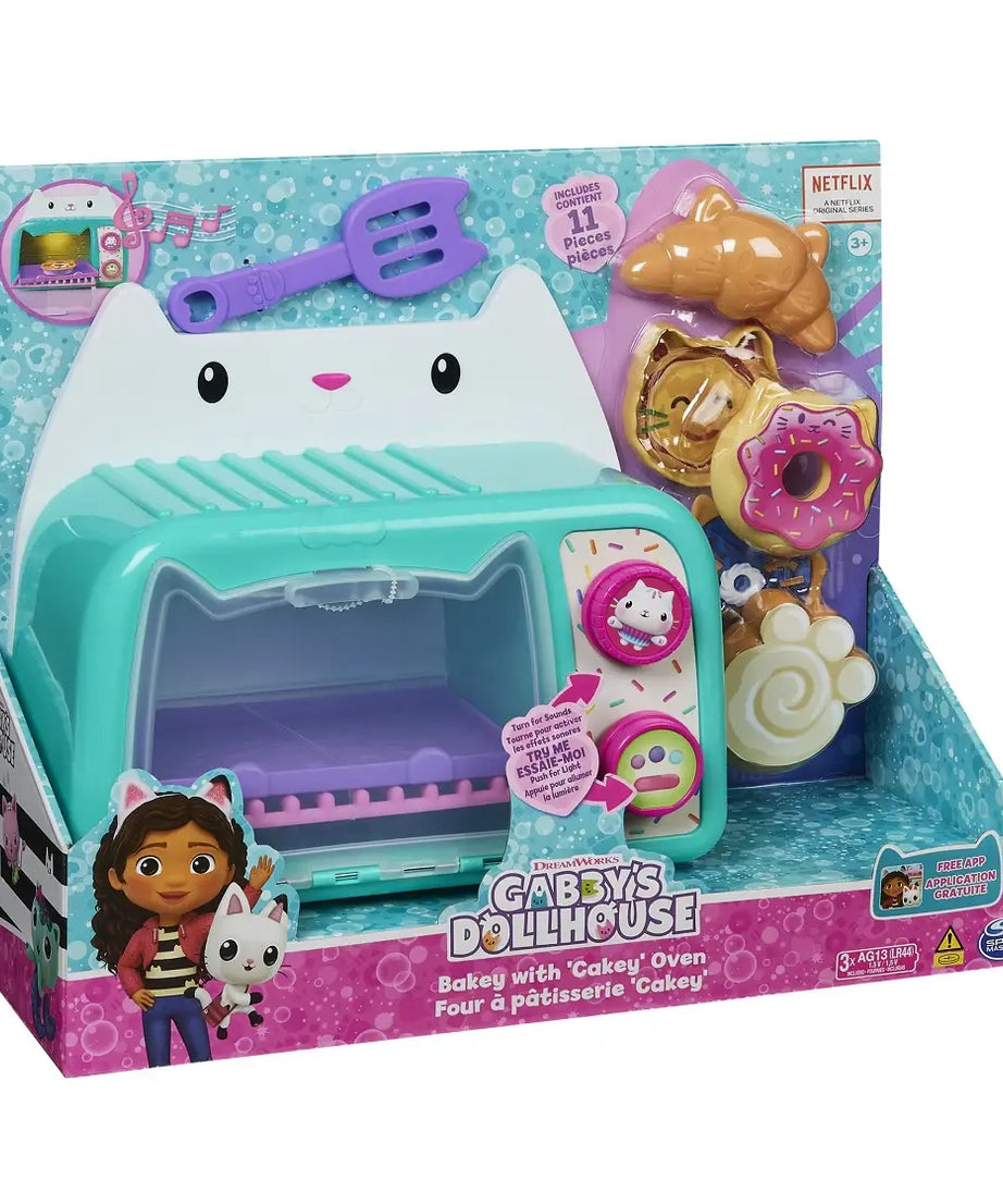 Gabby’s Dollhouse Cakey Oven Toy Set | Interactive Pretend Baking Playset with Lights & Sounds – 11-Piece Kit for Ages 3+ | DreamWorks Netflix Series Inspired | Includes Cakey Figure, Treats & Accessories - MINIMEE KIDS