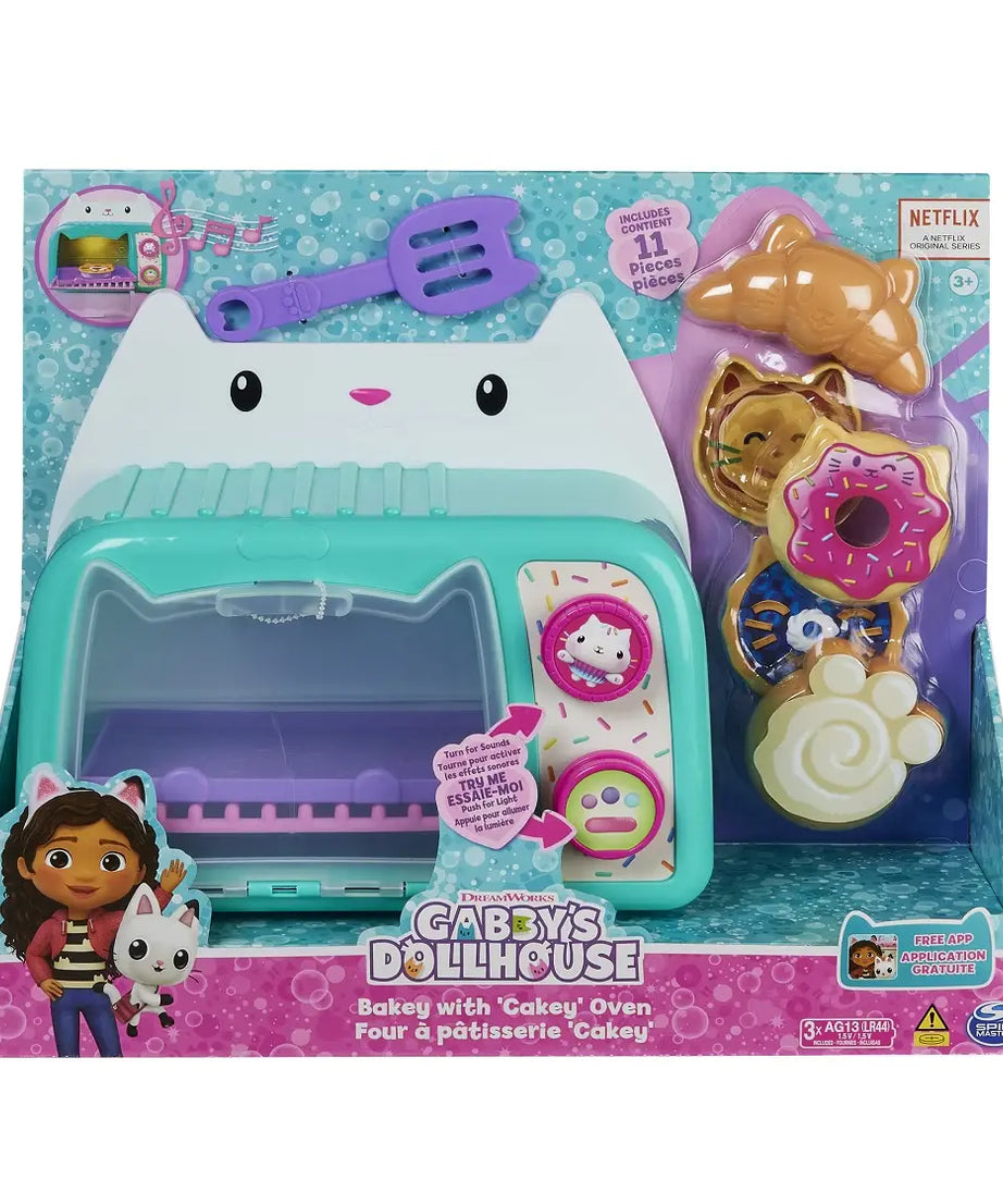 Gabby’s Dollhouse Cakey Oven Toy Set | Interactive Pretend Baking Playset with Lights & Sounds – 11-Piece Kit for Ages 3+ | DreamWorks Netflix Series Inspired | Includes Cakey Figure, Treats & Accessories - MINIMEE KIDS