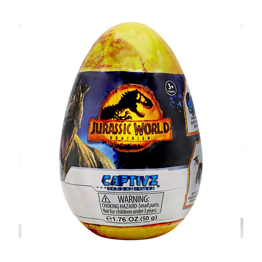 Captivz Jurassic World Dominion Edition - 4 Pack Dinosaurs in Slime, Metallic Dinosaur Inside, for Ages 3+