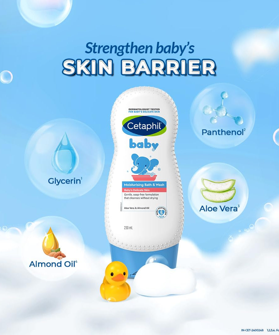 Cetaphil Baby Moisturising Bath & Wash for Baby's Delicate Skin - 230ml