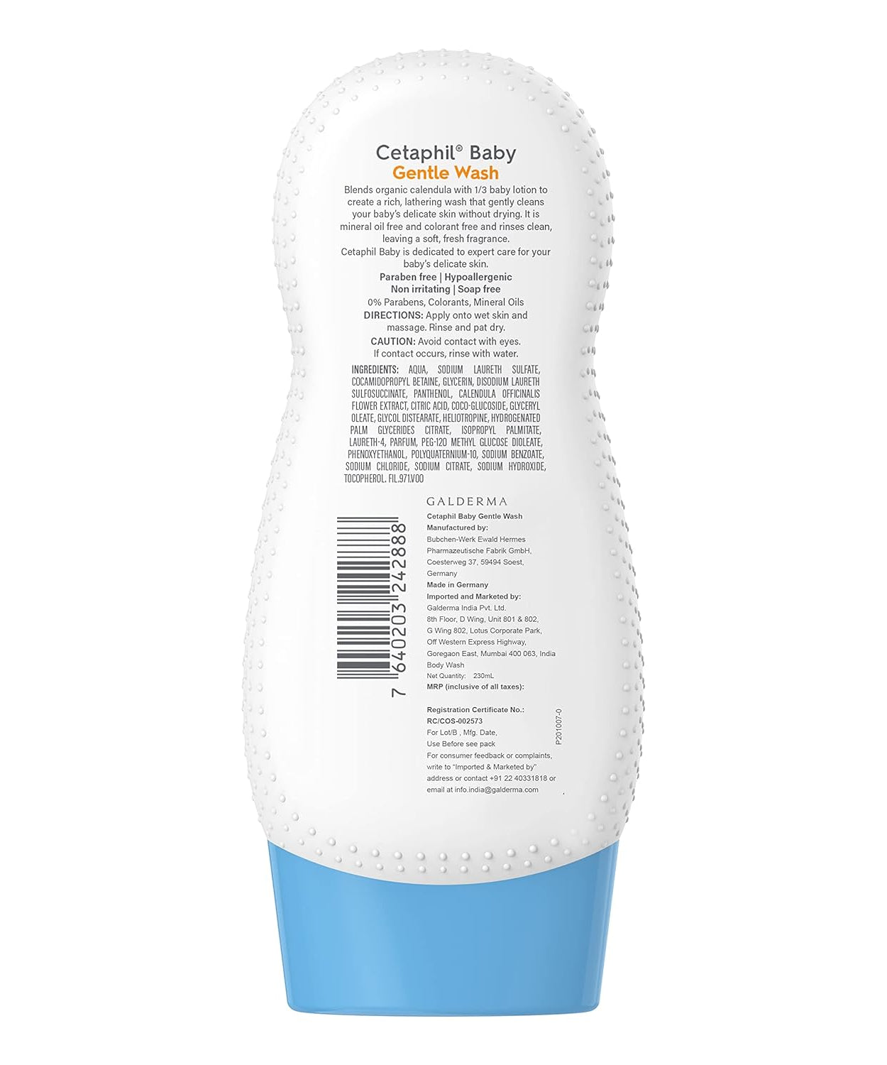 Cetaphil Baby Gentle Wash with organic calendula for Baby's Delicate skin - 230ml