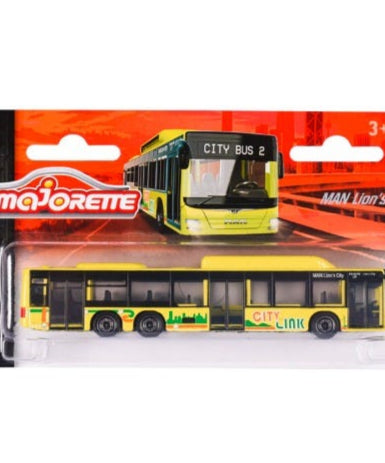 Majorette MAN City Bus Series - Lion’s City C & Lion’s Coach L | Die-Cast Model with Authentic Details | 1:110 Scale | Collector’s Edition | Free-Rolling Wheels - MINIMEE KIDS